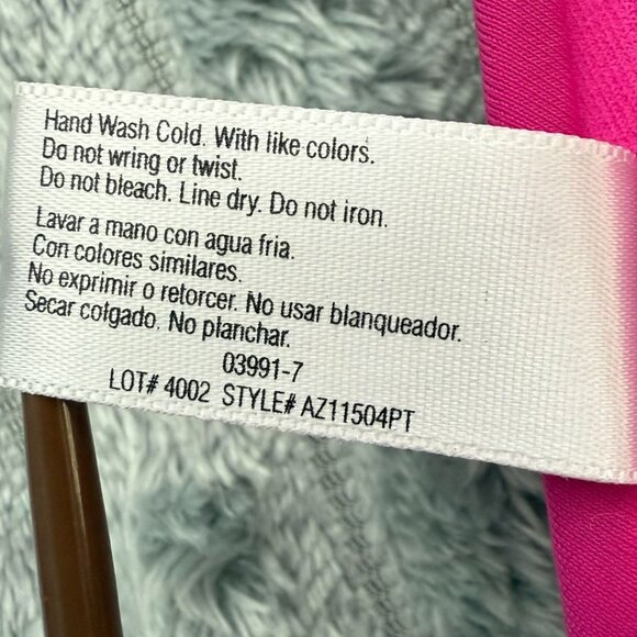 Arizona Bikini‎ Top Womens M Pink Push Up Padded Triangle Halter Wrap Ties Swim - Picture 6 of 6